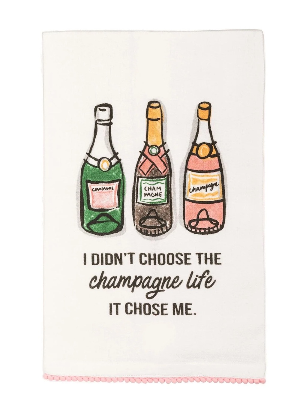 Champagne Life Bar Trim Towel by Mud Pie